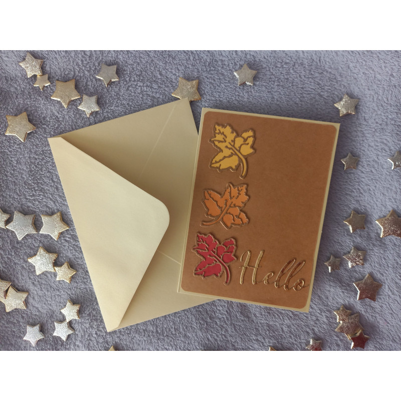 Carte automne + enveloppe assortie