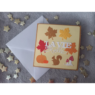Carte automne + enveloppe assortie