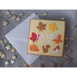 Carte automne + enveloppe assortie
