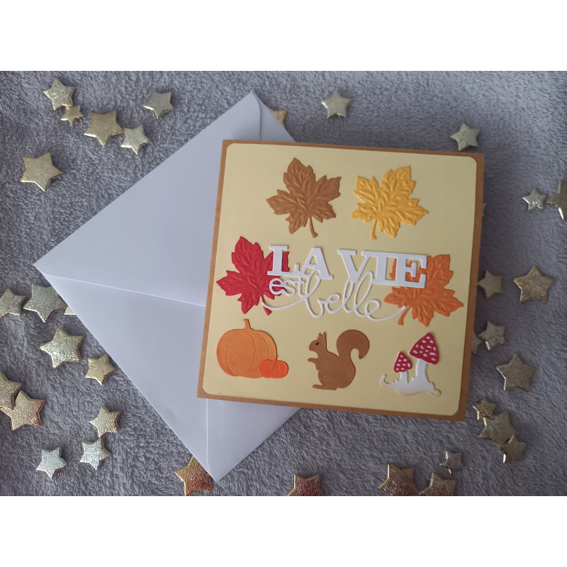 Carte automne + enveloppe assortie