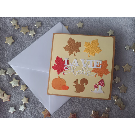 Carte automne + enveloppe assortie