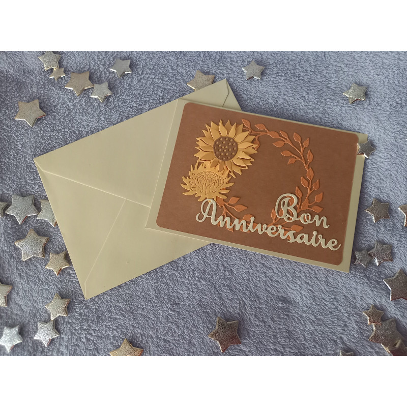 Carte automne + enveloppe assortie
