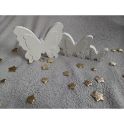 Lot de 3 papillons assortis - blanc (naturel)