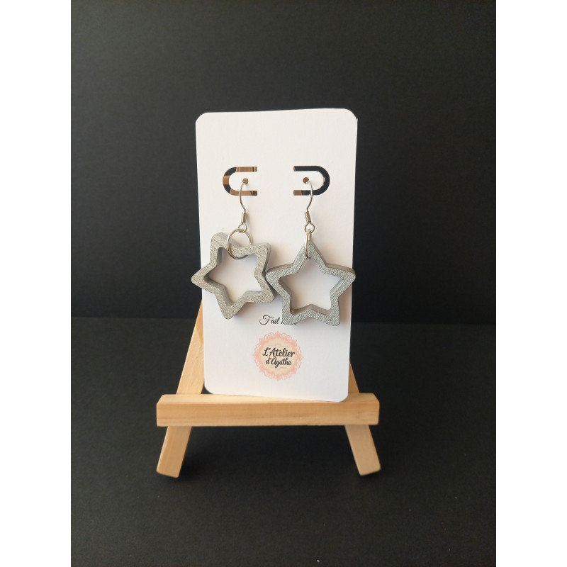 Boucles d'oreilles bois