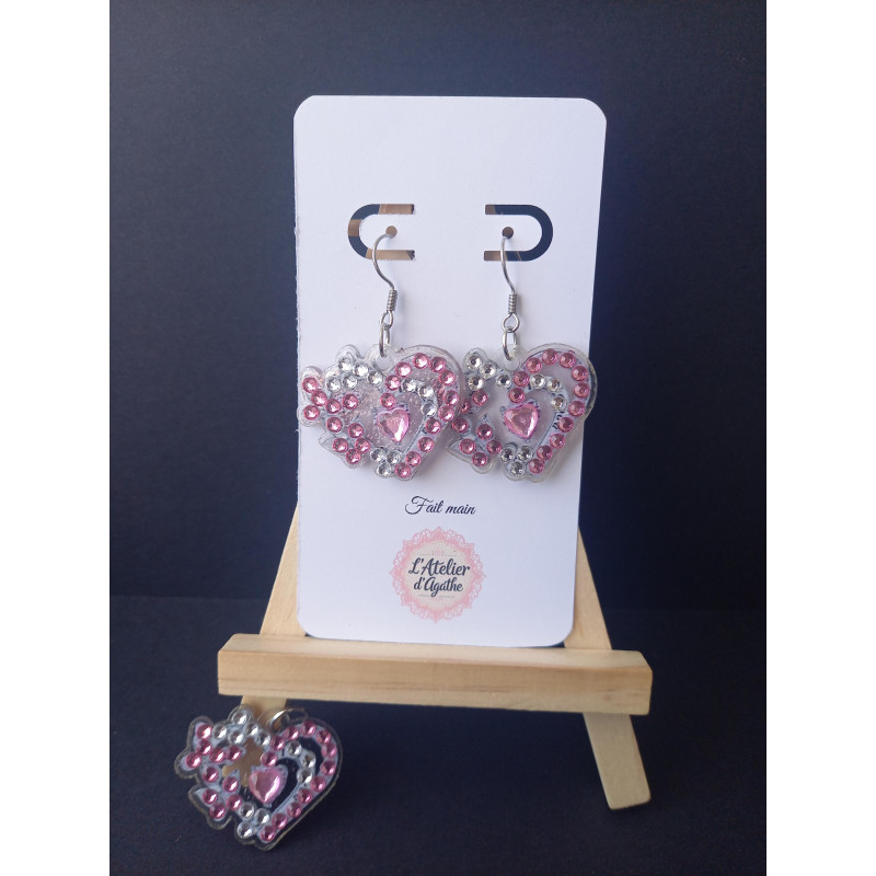 Parure Elegance boucles d'oreilles +pendentif