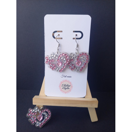 Parure Elegance boucles d'oreilles +pendentif