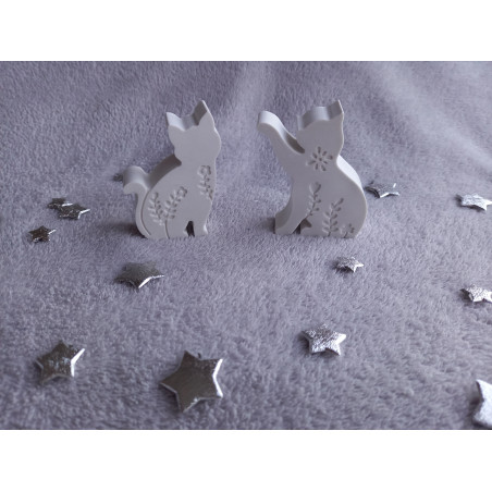 Duo de chats - blanc (naturel)