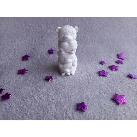 Famille nounours - blanc (naturel)