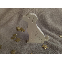 Puzzle chat/chien - blanc (naturel)