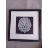 Tableau peinture diamant noir et blanc - Série animalière - Lion
