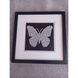 Tableau peinture diamant noir et blanc - Série animalière - Papillon
