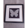 Tableau peinture diamant noir et blanc - Série animalière - Papillon