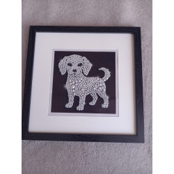 Tableau peinture diamant noir et blanc - Série animalière - Chien