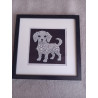 Tableau peinture diamant noir et blanc - Série animalière - Chien