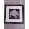 Tableau peinture diamant noir et blanc - Série animalière - Tortue