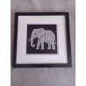 Tableau peinture diamant noir et blanc - Série animalière - Elephant