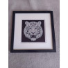 Tableau peinture diamant noir et blanc - Série animalière - Tigre