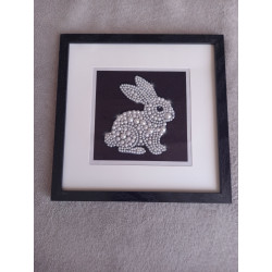 Tableau peinture diamant noir et blanc - Série animalière - Lapin