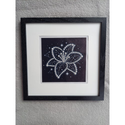 Tableau peinture diamant noir et blanc - Série florale - Lys