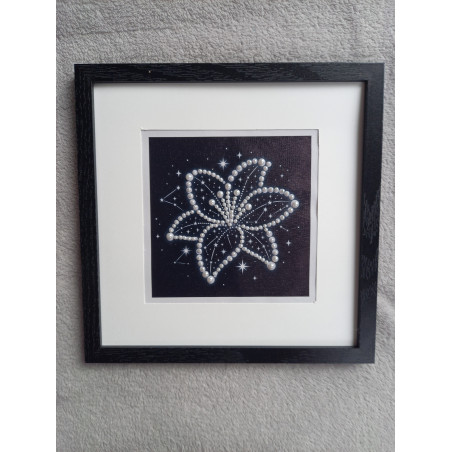 Tableau peinture diamant noir et blanc - Série florale - Lys