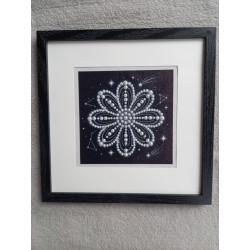 Tableau peinture diamant noir et blanc - Série florale - Marguerite
