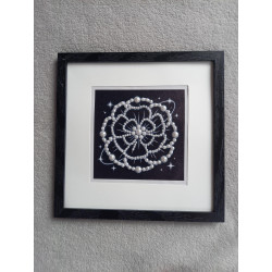 Tableau peinture diamant noir et blanc - Série florale