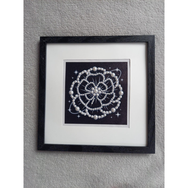 Tableau peinture diamant noir et blanc - Série florale
