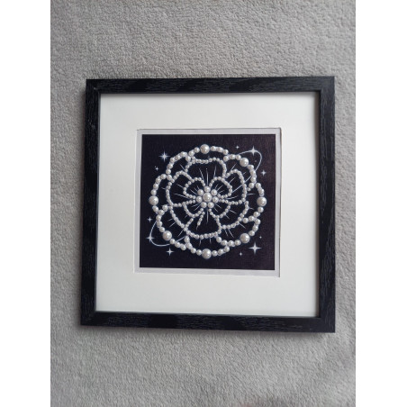 Tableau peinture diamant noir et blanc - Série florale