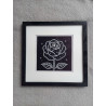 Tableau peinture diamant noir et blanc - Série florale - Rose