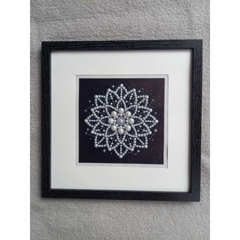 Tableau peinture diamant noir et blanc - Série florale