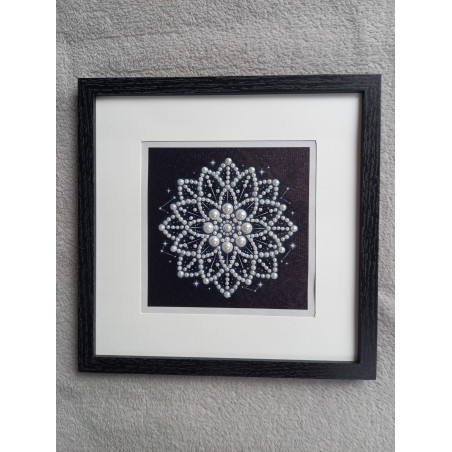 Tableau peinture diamant noir et blanc - Série florale