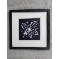 Tableau peinture diamant noir et blanc - Série florale - Houx