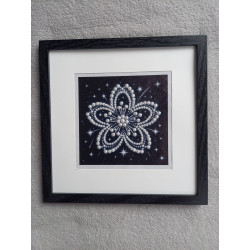 Tableau peinture diamant noir et blanc - Série florale - Cerisier