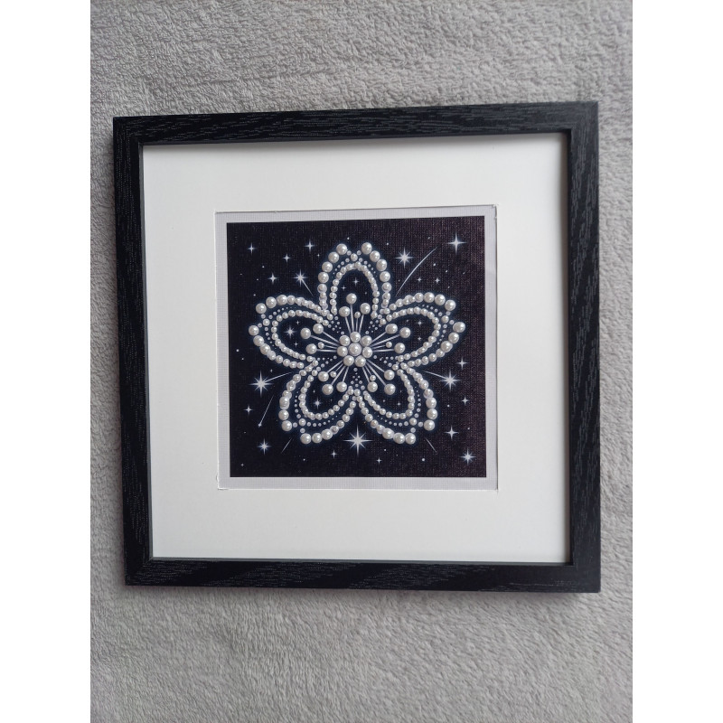 Tableau peinture diamant noir et blanc - Série florale - Cerisier