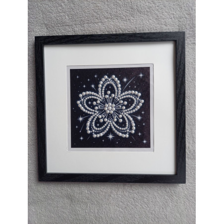Tableau peinture diamant noir et blanc - Série florale - Cerisier