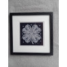 Tableau peinture diamant noir et blanc - Série florale - Trèfle