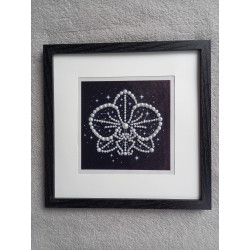 Tableau peinture diamant noir et blanc - Série florale - Orchidée
