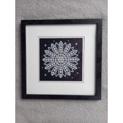 Tableau peinture diamant noir et blanc - Série florale