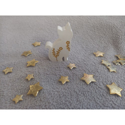 Chat avec motifs floraux - blanc (naturel) / or