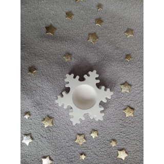 Bougeoir flocon - blanc (naturel)