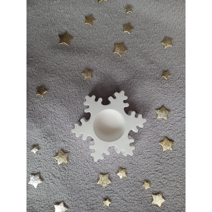 Bougeoir flocon - blanc (naturel)