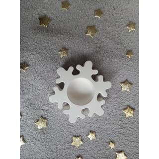 Bougeoir flocon - blanc (naturel)