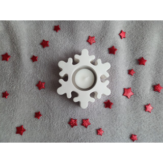 Bougeoir flocon - blanc (naturel)
