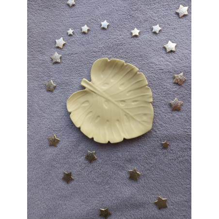 Vide poche feuille monstera - jaune