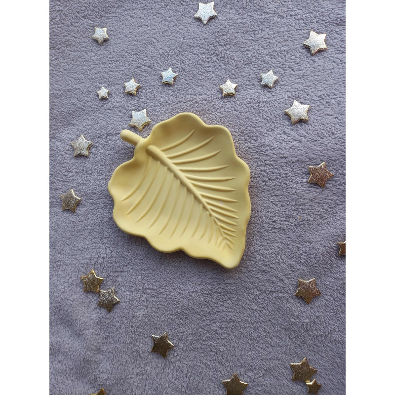 Vide poche feuille nervurée - jaune