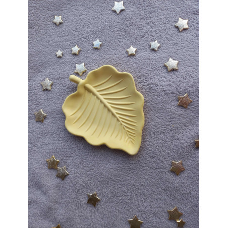Vide poche feuille nervurée - jaune