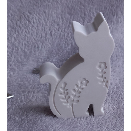 Chat avec motifs floraux - blanc (naturel)