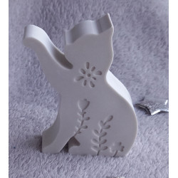 Chat avec motifs floraux - blanc (naturel)