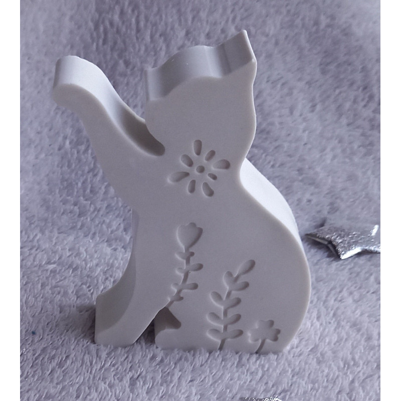 Chat avec motifs floraux - blanc (naturel)