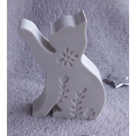 Chat avec motifs floraux - blanc (naturel)